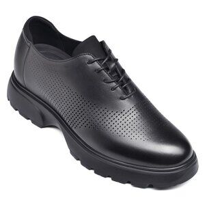 CHAMARIPA 7cm/2.76" Elevator Shoes Height Increasing black casual oxford